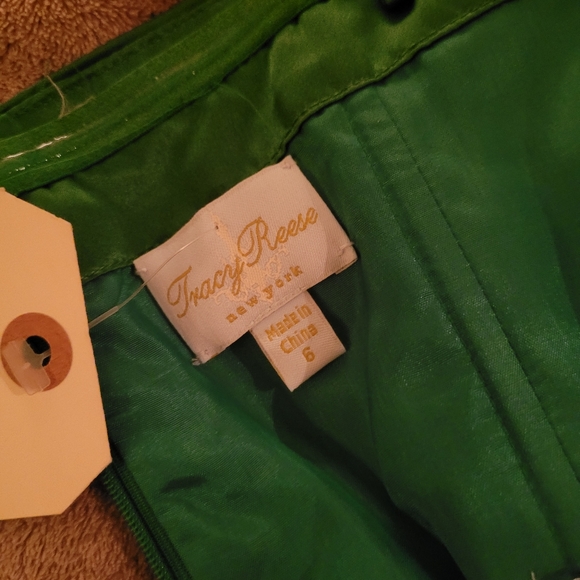 NEW 100% Silk Tracy Reese Green Peplum Dress - Picture 4 of 8